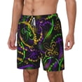 thumbnail image 2 of Balery Neon Mardi Gras Mens Swim Trunks Swim Shorts for Men Quick Dry Inseam Beach Shorts with Compression Liner Pocket-X-Large, 2 of 9