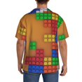 thumbnail image 3 of Fotbe Colorful Building Blocks A Camisa Estampada de Manga Corta para Hombre, Casual de Verano, Estilo Playero, Sin Arrugas-X-Large, 3 of 5