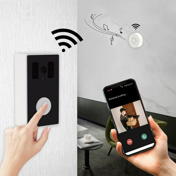 Timbre de vídeo inalámbrico inteligente con control remoto, timbre visual inteligente, intercomunicador para el hogar, visión nocturna HD, timbre de seguridad Wifi para puerta, para aplicación Tuya, t