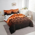 thumbnail image 3 of Castle Fairy Children Teens Adults Pixelated Miners Game Bedding Comforter Set 7pcs,Abstract Plaid Camouflage Queen Bedding Sets Super Cozy,Brown Orange Grid Patchwork Queen Sheet Sets, 3 of 8