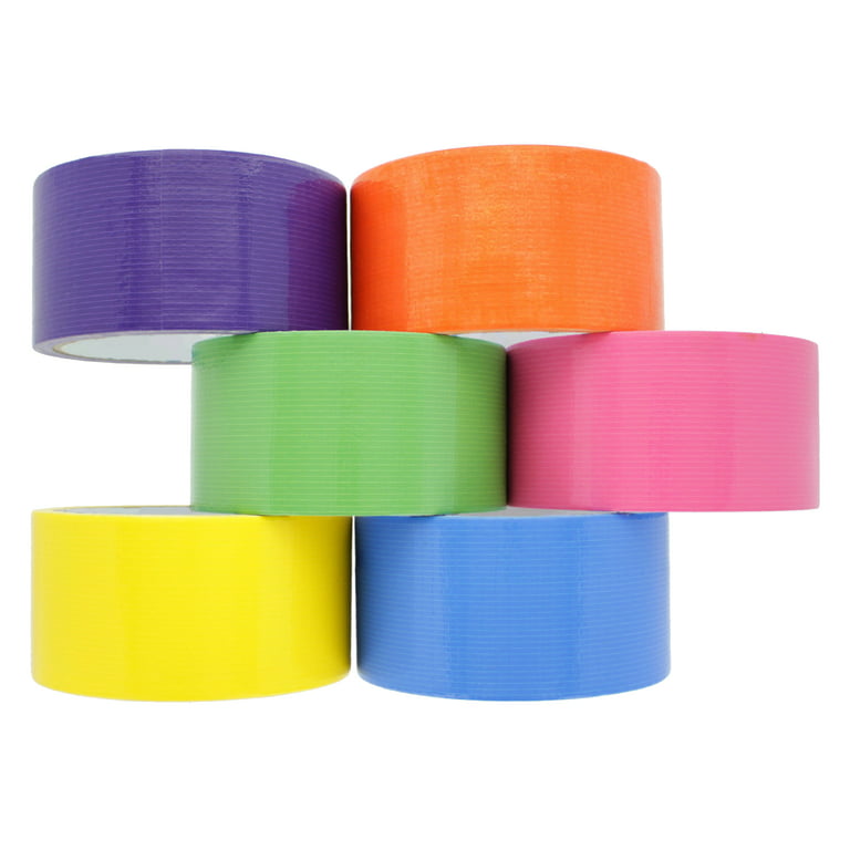 Bazic Fluorescent Colored Duct Tape, Assorted Colors, Pack of 6, 1.89-inch  x 10 Yard 