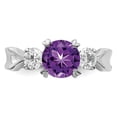 thumbnail image 5 of Sterling Silver Rhodium-plated Amethyst and CZ Ring QR655, 5 of 5