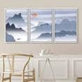 thumbnail image 3 of IDEA4WALL Framed Canvas Print Wall Art Set Pastel Watercolor Blue Mountain Range Nature Wilderness Modern Art Decorative Landscape Rustic for Living Room, Bedroom, Office - 16"x24"x3 White, 3 of 5