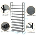 10Tier Vertical Shoe Rack Organizer, Sturdy NonWoven Fabric Metal