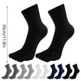 thumbnail image 3 of White Stockings Mens Toe Socks Cotton Athletic Running Ankle Five Finger Crew Socks, 3 of 5