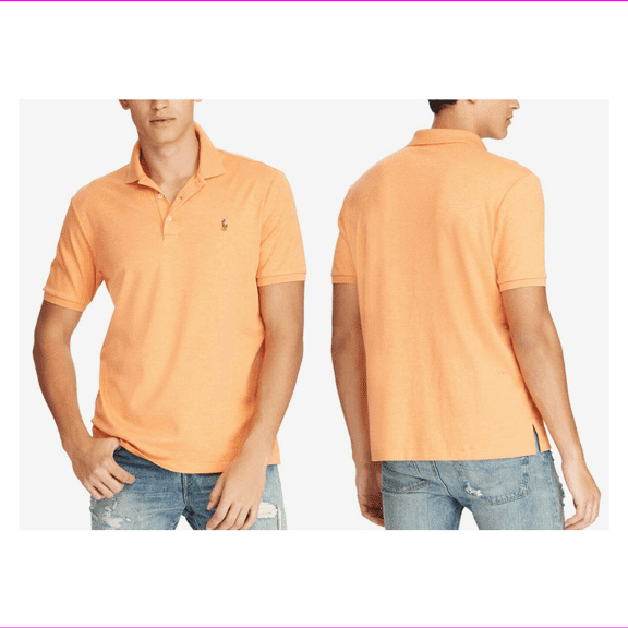 Polo Ralph Lauren Men's Classic-Fit Cotton Polo Shirt Orange Size L