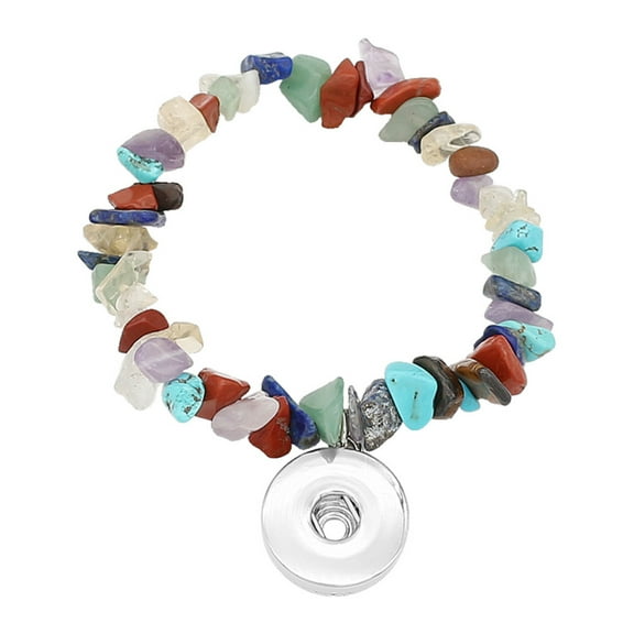 Stone Stretch 6.5in. Bracelet Snap Jewelry Fits 18MM 20MM Ginger Charm Buttons