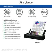 Epson WorkForce ES-200 Color Portable Document Scanner with ADF for PC and Mac, Sheet-fed and Duplex Scanning