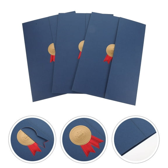 LEORX 3Pcs Blue Award Certificate Cover Paper Folder for Office and Home Decor