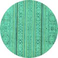 thumbnail image 1 of Ahgly Company Indoor Round Abstract Turquoise Blue Modern Area Rugs, 7' Round, 1 of 4
