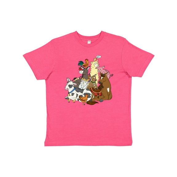 Inktastic Happy Farm Animals Youth T-Shirt