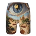 thumbnail image 3 of Fuzoiu Surreal Desert Eye Landscape Print Men's Beach Shorts,Men's Swim Trunks,Quick Dry Board Shorts with Pockets,Men's Bathing Suits for Surfing, Running, and Casual Wear-3X-Large, 3 of 6