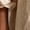 Beige, variant on Women Fall Cotton Linen Mini Dress Round Neck Long Balloon Sleeve 3D Floral Cuff Button Front Loose Elegant Party