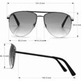 thumbnail image 2 of Southpole Men's 5020SP Semi Rimless Metal UV400 Protective Aviator Pilot Fashion Sunglasses, 60mm, 2 of 3