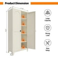 thumbnail image 2 of Aukfa 71" Tall Metal Pantry Cabinet,Kitchen Storage Cabinet with Lock & Adjustable Shelves for Kitchen/Dining Room/Living Room, Beige, 2 of 8