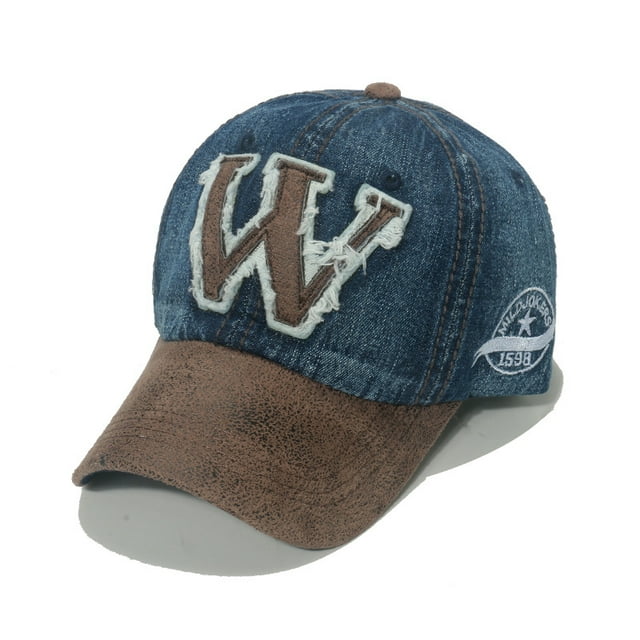 Gorra de béisbol vintage de mezclilla lisa, de algodón, unisex