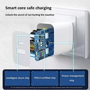 20w usb-C QC 3.0 usb-A Wall Charger (ETL Listed) Power Adapter with Cable