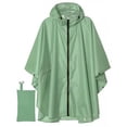 thumbnail image 1 of Typpkmm Chubasquero Con Capucha Para Acampar Al Aire Libre, Impermeable tipo capa con cremallera verde matcha, 1 of 6