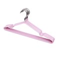 thumbnail image 1 of Perchas LYCAQL (paquete de 30) resistentes, color rosa, para abrigos, pantalones y ropa de vestir. Juego de perchas antideslizantes de fieltro que ahorran espacio., 1 of 5