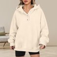 thumbnail image 3 of DISKEBUISS Women's Henley Button Pullover Hoodie Raglan Long Sleeve Fleece Sweatshirt with Pockets Casual Fall Winter Tops, 3 of 6
