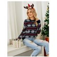 thumbnail image 2 of Yesfashion Women's Christmas Snowflake Knitted Sweater Long Sleeve Crew Neck Print Pullover Knitwear, 2 of 8
