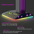 thumbnail image 4 of RGB Gaming Headphones Stand, Headset Stand with USB Charging Ports, Rubber Base for Stability, Suitable for All Headphone Sizes, Cool Lighting Modes, 4 of 6