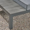 thumbnail image 4 of Kenzie Outdoor 4 Piece Aluminum and Wood V-Shaped Sofa Set with Cushions, Gray, Dark Gray, 4 of 6