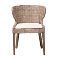 thumbnail image 2 of bali & pari Niesha Gray Natural Kubu Rattan and Mahogany Wood Dining Chair, 2 of 6