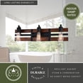 thumbnail image 5 of Carrington 3 Light Black and Solid Wood Walnut Finish Slat Farmhouse Bathroom Vanity Fixture, 5 of 11