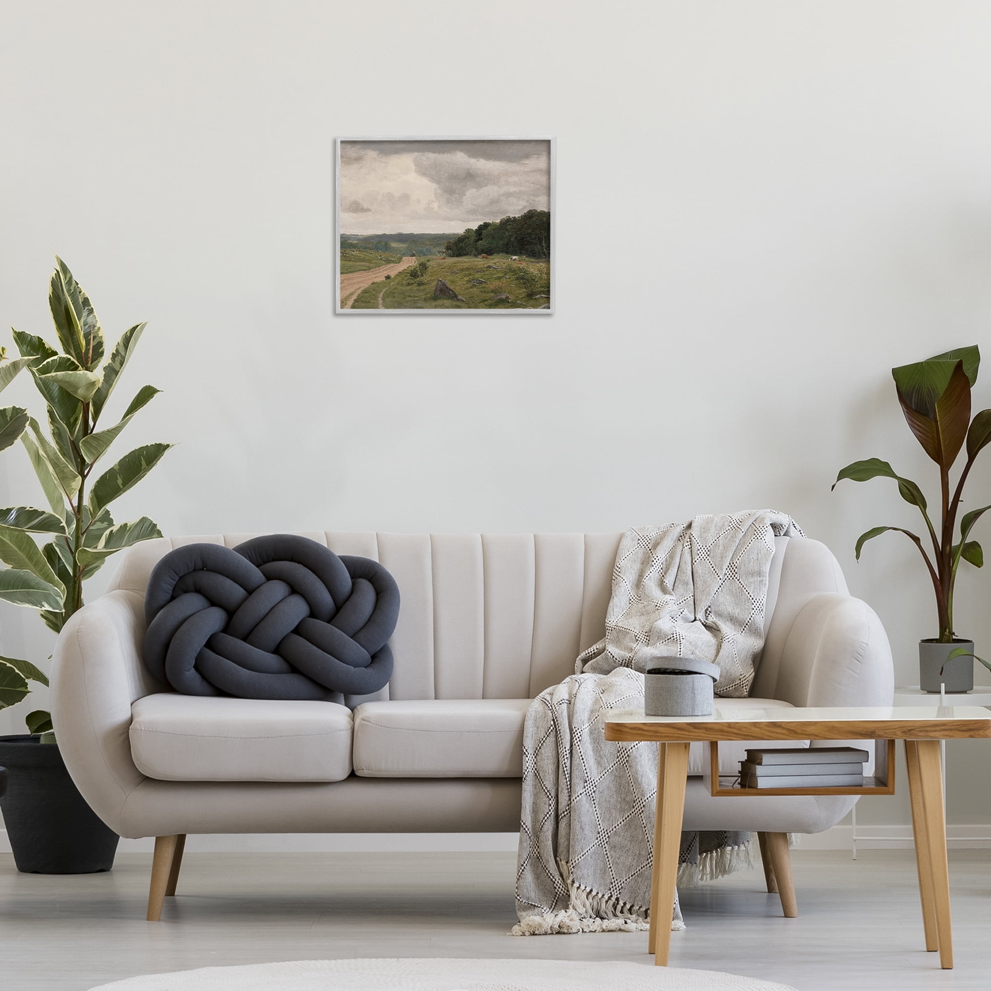 Stupell Industries To The Country Landscape Landscape Painting Gray Framed Art Print Wall Art, 20 x 16