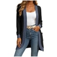 thumbnail image 2 of Idoravan womens cardigan sweaters with pockets Women Solid Color Long Sleeves Knit Cardigan Loose Curved Placket Tops, 2 of 6