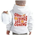 thumbnail image 1 of PMVFHDE Liquidation Sweat à Col Rond pour Filles Sweat à Capuche Manches Longues Doux Sweat Graphique à Capuche Mignon pour Enfants Vêtements pour Filles Blanc,140, 1 of 5