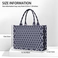 thumbnail image 3 of Large Capacity Tote Bag,Navy and White Geometric Lattice Pattern Handbag Fashion Luxury Tote Bag,15.7"x13"x 5.1" Inches,Laptop Compatible, 3 of 6