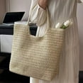 thumbnail image 2 of JUYGO Factory Direct Large Capacity Straw Woven Bag New Simple Single Shoulder Straw Woven Bag Holiday Beach Bag Versatile Women's Bag, 2 of 5