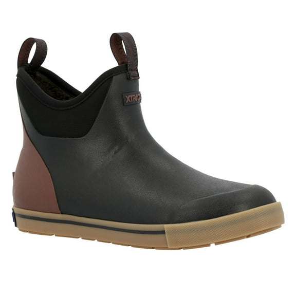 XTRATUF Adult Male Camp Fleece Lined 6in Ankle Deck Boots, Color: Black, Size: 9 (XMADBC00-9)