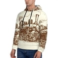 thumbnail image 3 of Fotbe Men's Hoodie with Train Pattern - Kangaroo Pocket Pullover Hooded Sweatshirt, Perfect for Daily Wear, Travel, and Home-Large, 3 of 7