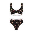 thumbnail image 4 of Daiia Red White Flowers Women's Bikini Set Two Piece Swimsuit High Waisted Bikini Adjustable Straps Bikini Perfect for Beach, Pool, and Summer Vacation-X-Large, 4 of 9