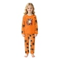 thumbnail image 3 of Halloween Family Pajamas Set Long Sleeve Crew Neck, Soft Matching Halloween Pajamas with Ghost Sunflower Wreath Spider Web Print, Cute Family Halloween Pajama Set Sleepwear, 3 of 7