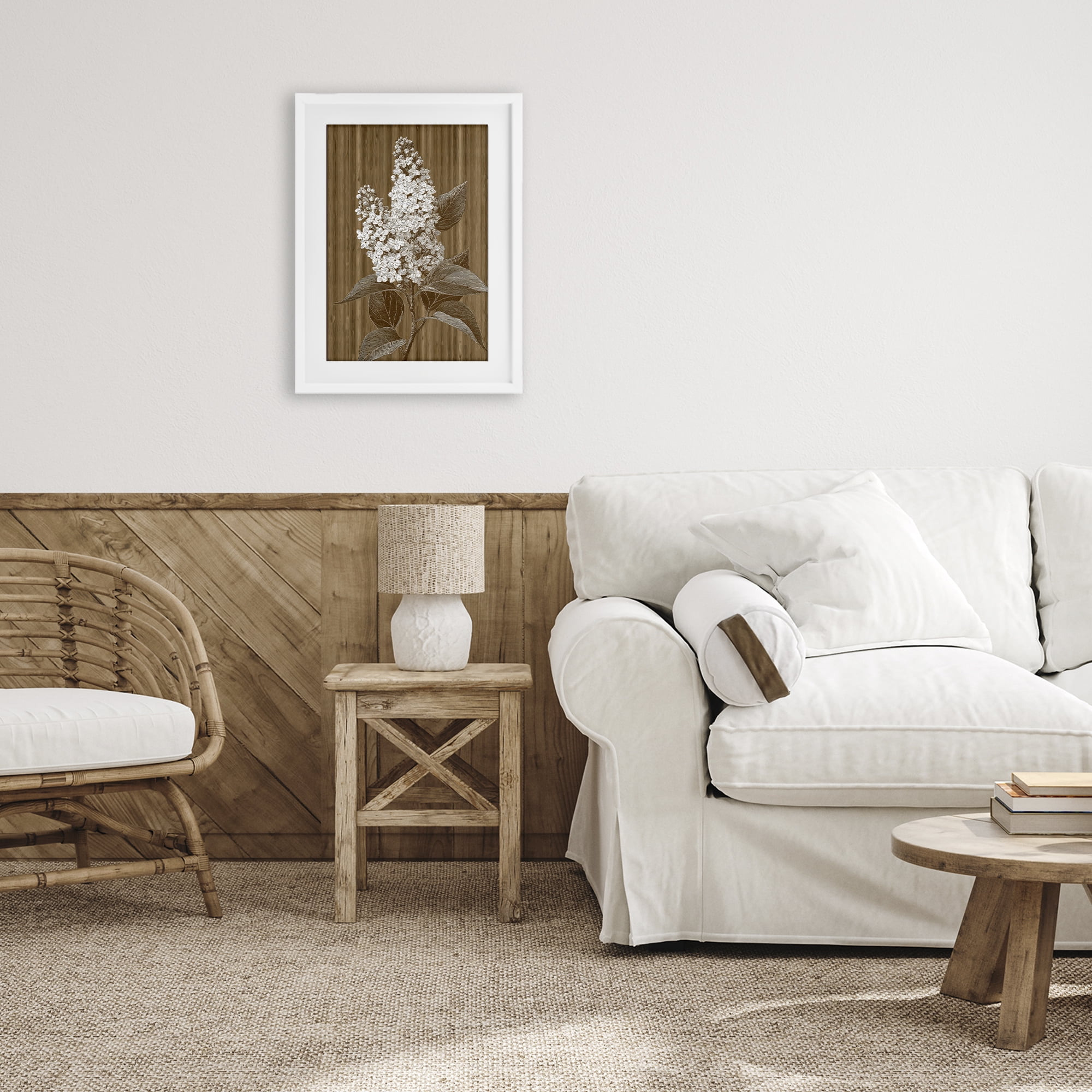 Stupell Industries Vintage Striped Lilac Study White Framed Print Under Glass, design by Petal Prints Design