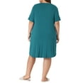 thumbnail image 3 of Agnes Orinda Women's Plus Size Night Shirts Short Sleeve Round Neck Pajamas Nightgowns 3X Lake Blue, 3 of 6