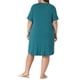 thumbnail image 2 of Camisas de Noche de Talla Grande para Mujeres Agnes Orinda para el Día de la Madre, de Manga Corta, Cuello Redondo, Pijamas, Vestidos de Noche 3X Azul Lago, 2 of 8