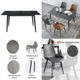 thumbnail image 2 of Dining Table, Dining Chairs Set of 4, Modern Kitchen Tables Top with Slate Stone, Metal Base & Legs for Table (GREY), 2 of 6