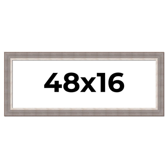 48x16 Frame Grey Real Wood Picture Frame Width 2.75 Inches | Interior Frame Depth 0.5 Inches |