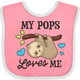 thumbnail image 3 of Inktastic My Pops Loves Me with Sloth and Hearts Boys or Girls Baby Bib, 3 of 4