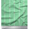 thumbnail image 1 of Soimoi Tissu Popeline de Coton Imprimé Floral Artistique & Rayures au Mètre 42 Pouces de Large, 1 of 3