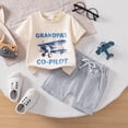 thumbnail image 2 of TOWED22 Infant Baby Boy Outfits 2pcs Round Neck Short Sleeve Shirt Casual Pocket Shorts Truck Graphic Clothes(Beige,12-18 M), 2 of 9