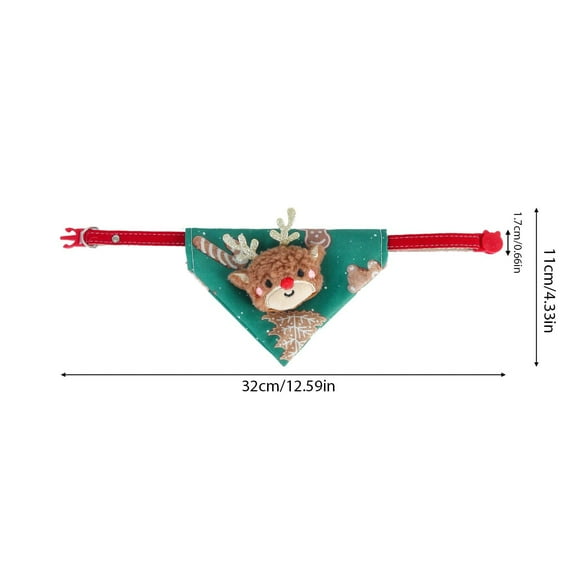 ToyKingdee Christmas Cat Collars, Adjustable Xmas Pet Bandana Collar with Removable Scarf, Christmas Collar for Kittens Cats