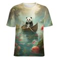 thumbnail image 5 of Funny Cute Panda Women's T-Shirt Short Sleeve T Shirts Tops Tee Ladies Loose T, 5 of 6