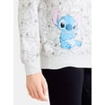 thumbnail image 2 of Stitch Allover Graphic Fleece Pullover Sweatshirt with Long Sleeves, Women's, 2 of 5