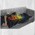 thumbnail image 6 of Modern Soft Flannel Fleece Throw Blanket, Surf Typography in Rainbow Colors Featured with Palm Tree Silhouette Illustration, Cozy Plush for Indoor and Outdoor Use, 70" x 90", Multicolor, by Ambesonne, 6 of 6